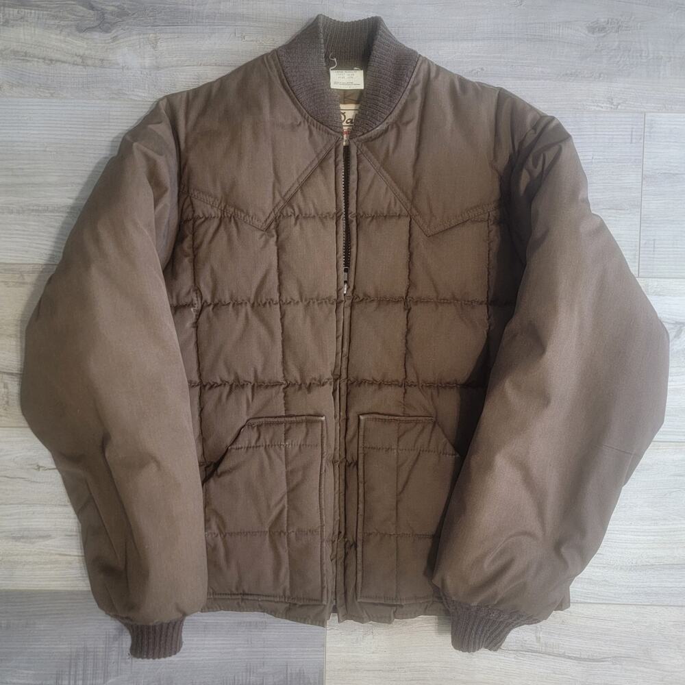 Vintage Walls Made in USA Brown Quilted Western Style Yoke